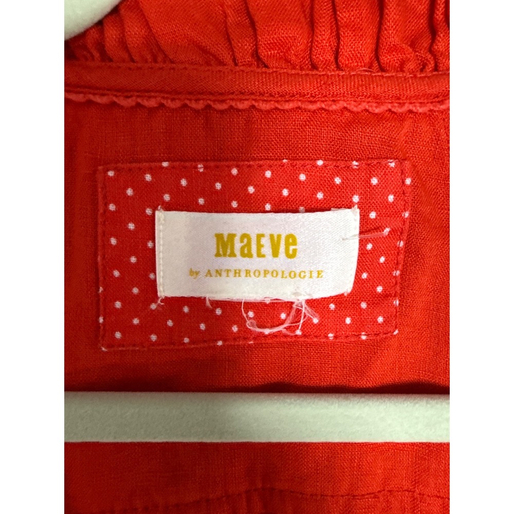 Maeve (Red) Button Down Blouse Women Medium - Picture 2 of 4